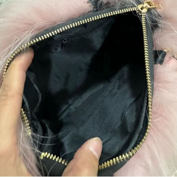 Stunning Pink Gradient Genuine Fox Fur Handmade Top Handle Satchel Bag/Crossbody - Picture 17 of 17